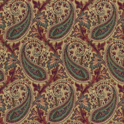 Kasmir Paisley Park Currant in 5155 Red Cotton  Blend Fire Rated Fabric Heavy Duty CA 117  NFPA 260  Vine and Flower  Jacobean Floral  Classic Paisley   Fabric